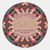 ヴィンテージフローラロマンス結婚式の引き出物 ラウンドシール (正面)