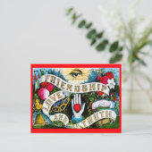 ヴィンテージフローラロマンチックなバレンタイン愛の友情 ポストカード (スタンド正面)