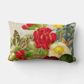 ヴィンテージフローラローズブーケ蝶 ランバークッション (裏面)