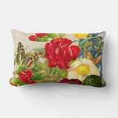 ヴィンテージフローラローズブーケ蝶 ランバークッション (正面)