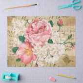 ヴィンテージフローラ任意の目的パーティー組織 薄葉紙 (クラフト)