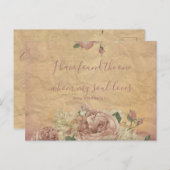 ヴィンテージフローラ保存日付 案内ポストカード (正面/裏面)