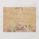 ヴィンテージフローラ保存日付 案内ポストカード (正面)