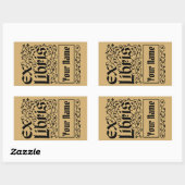 ヴィンテージフローラ個人用Ex-Librisテンプレート 長方形シール (シート)