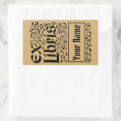 ヴィンテージフローラ個人用Ex-Librisテンプレート 長方形シール (バッグ)