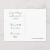 ヴィンテージフローラ写真の保存日付 案内ポストカード (裏面)