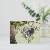 ヴィンテージフローラ写真の保存日付 案内ポストカード (スタンド正面)