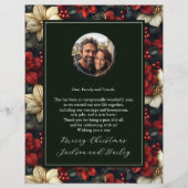 ヴィンテージフローラ写真クリスマスレター紙 (正面)