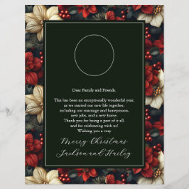 ヴィンテージフローラ写真クリスマスレター紙