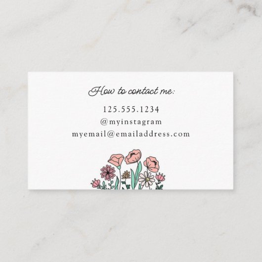 ヴィンテージフローラ写真家 名刺 (裏面)