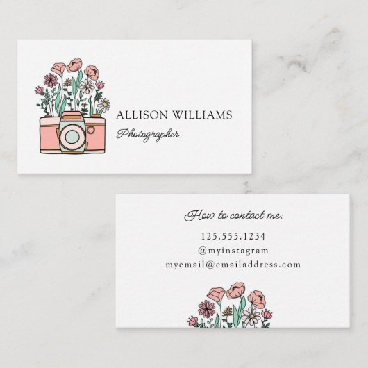 ヴィンテージフローラ写真家 名刺 (正面/裏面)
