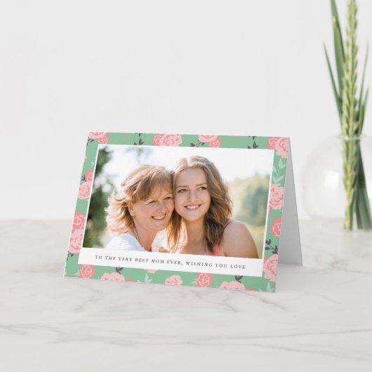 ヴィンテージフローラ写真母の日のグリーティングカード カード (正面)