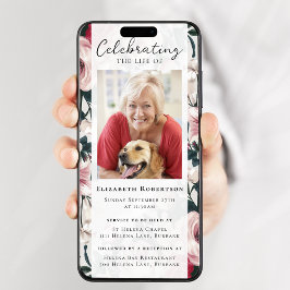 ヴィンテージフローラ写真葬儀デジタル招待状 招待状