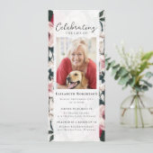 ヴィンテージフローラ写真葬儀デジタル招待状 招待状 (スタンド正面)