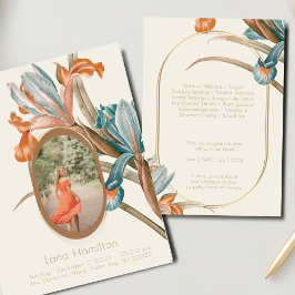 ヴィンテージフローラ写真葬儀プログラム 招待状