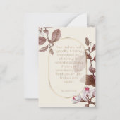 ヴィンテージフローラ写真葬儀悔やみや弔慰ありがとう ノートカード (裏面)