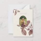 ヴィンテージフローラ写真葬儀悔やみや弔慰ありがとう ノートカード (正面)