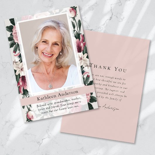 ヴィンテージフローラ写真記念メモリアル サンキューカード