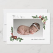 ヴィンテージフローラ冬 – Flat Thank You サンキューカード (正面)