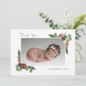 ヴィンテージフローラ冬 – Flat Thank You サンキューカード (スタンド正面)