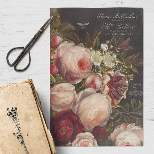 ヴィンテージフローラ切り離しティッシュペーパー 薄葉紙