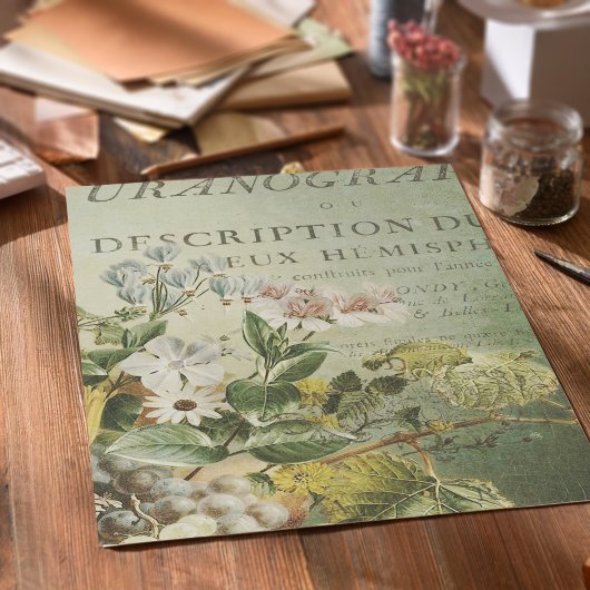 ヴィンテージフローラ切り離しティッシュペーパー 薄葉紙