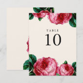 ヴィンテージフローラ切り離しテーブル番号ポストカード ポストカード (正面/裏面)