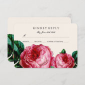 ヴィンテージフローラ切り離しRSVPカード 出欠カード (正面/裏面)