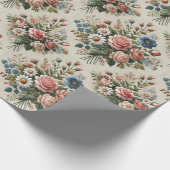 ヴィンテージフローラ刺インスパイアしゅう紙模様 ラッピングペーパー (角)