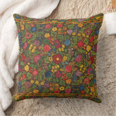 ヴィンテージフローラ刺繍カーペット、鮮やかな色 クッション (ブランケット)
