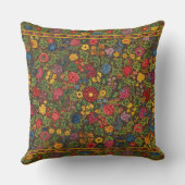 ヴィンテージフローラ刺繍カーペット、鮮やかな色 クッション (裏面)