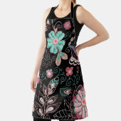 ヴィンテージフローラ刺繍ダークパターン エプロン (インサイチュ)