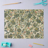 ヴィンテージフローラ刺繍プリント 薄葉紙 (クラフト)