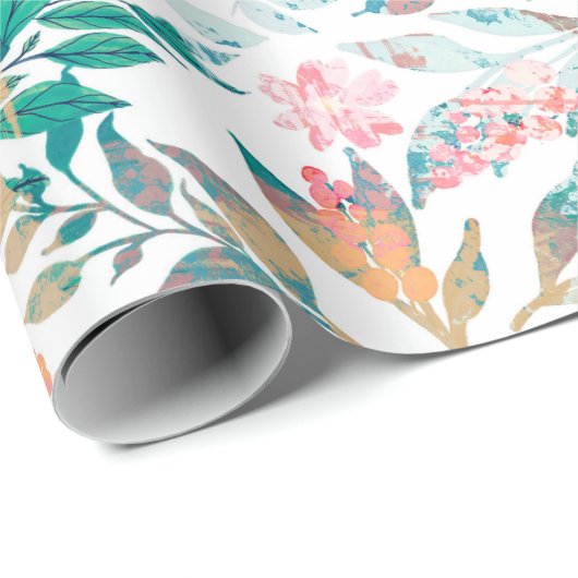 ヴィンテージフローラ動揺して&フ絵を描リージデザイン ラッピングペーパー (ロールコーナー)