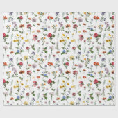 ヴィンテージフローラ包装紙-カラフル花 ラッピングペーパー (フラット)