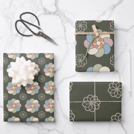 ヴィンテージフローラ包装紙 ラッピングペーパーシート (正面)