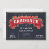 ヴィンテージフローラ卒業パーティ招待状 招待状 (正面)