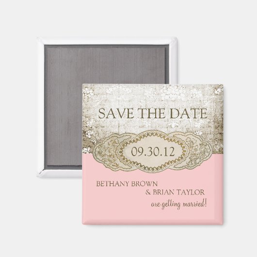 ヴィンテージフローラ収集日付磁石の保存 マグネット (正面/裏面)