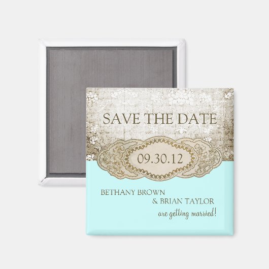 ヴィンテージフローラ収集日付磁石の保存 マグネット (正面/裏面)