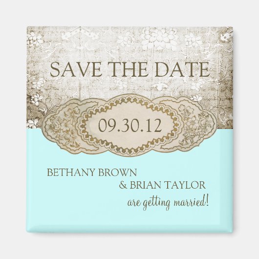 ヴィンテージフローラ収集日付磁石の保存 マグネット (正面)