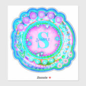 ヴィンテージフローラ名イニシャル表示シール シール (シート)