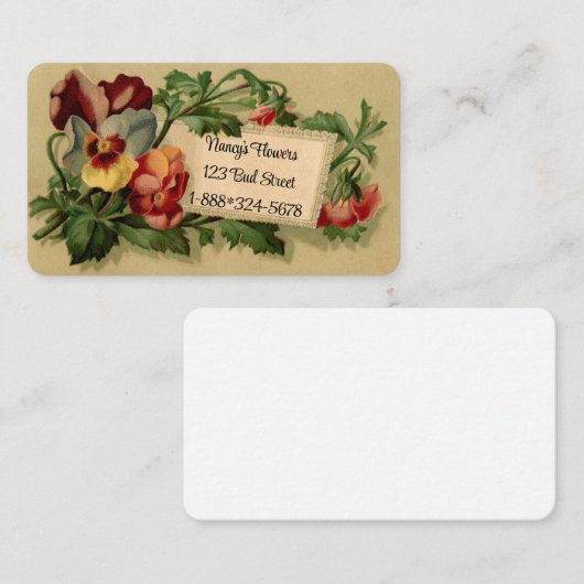 ヴィンテージフローラ名刺 名刺 (正面/裏面)