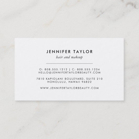 ヴィンテージフローラ名刺 | Jade 名刺 (裏面)