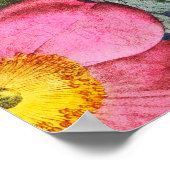 ヴィンテージフローラ名前をカスタムする誕生日ギフトブルー ポスター (角)