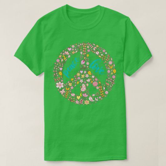 ヴィンテージフローラ和平標識 Tシャツ (デザイン正面)