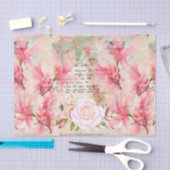 ヴィンテージフローラ壁紙の手書き文字 薄葉紙 (クラフト)