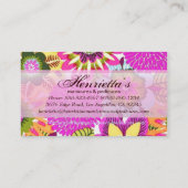 ヴィンテージフローラ壁紙ピンクブルーグリーン 名刺 (裏面)