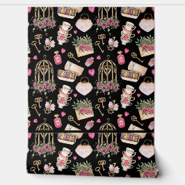 ヴィンテージフローラ壁紙 – クラシックバラデザイン 壁紙