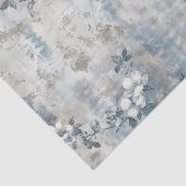 ヴィンテージフローラ壁紙 – 青と白のアンチ 薄葉紙 (詳細)