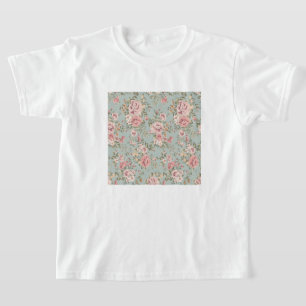 ヴィンテージフローラ壁紙 Tシャツ